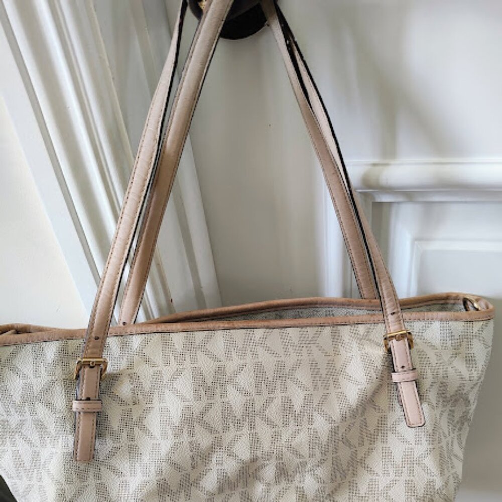 LARGE GENUINE MICHAEL KORS Tote SATCHEL MONOGRAM PURSE Diaper Bag - Picture 4 of 5